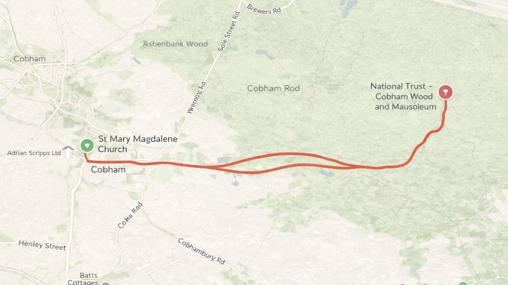 A Walk Through Cobham: Church, Hall and Woods